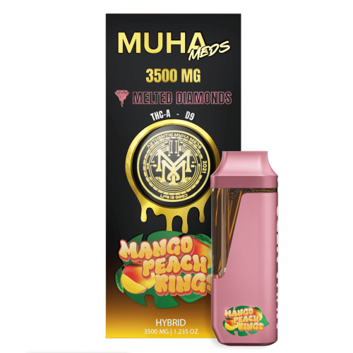 Muha Meds | Mango Peach Rings Melted Diamonds Disposable 3.5g (Hybrid)