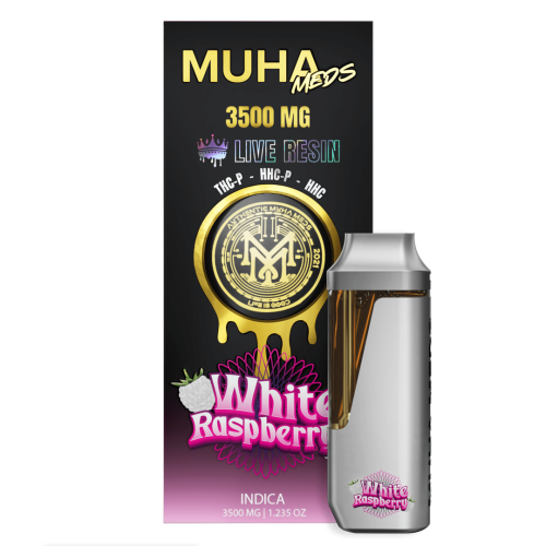 Muha Meds | White Raspberry Live Resin Disposable 3.5g (Indica)