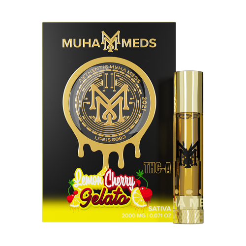 Muha Meds – Lemon Cherry Gelato THC-A Cartridge 2g (Sativa)
