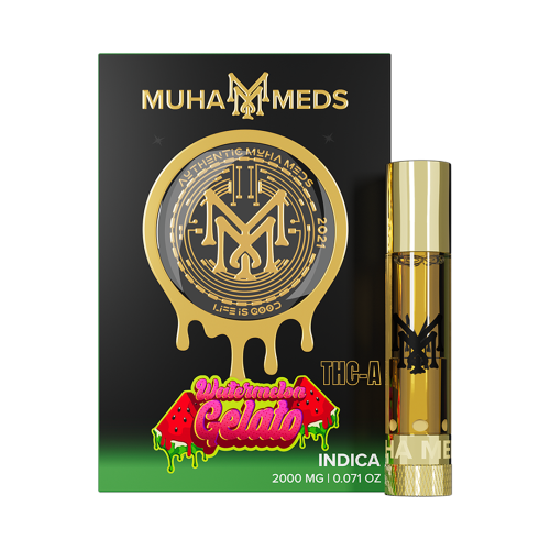 Muha Meds | Watermelon Gelato THC-A Cartridge 2g (Indica)
